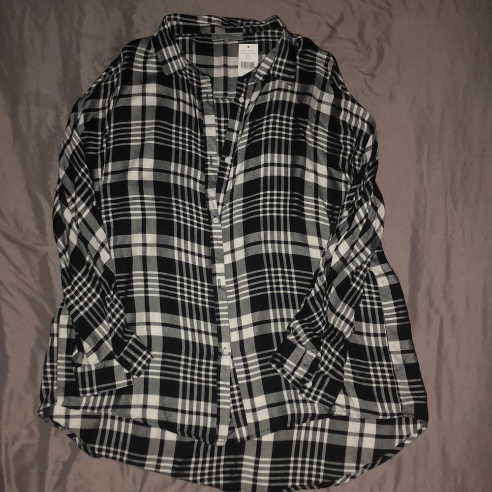 Black and white button down